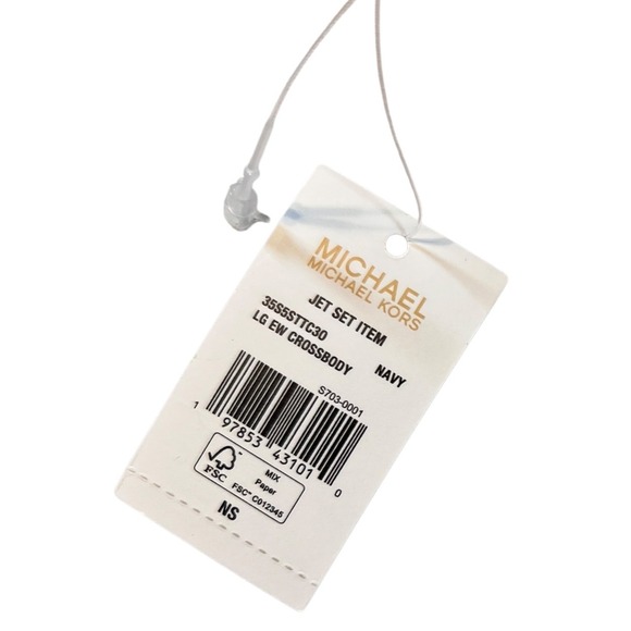 Michael Kors Jet Set Item Crossbody Bag Navy Polka Dot Large NWT - Picture 12 of 15